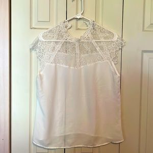 Shein white lace blouse